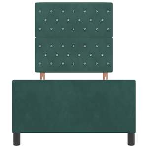 Postel s boxspringem s čelo Tmavě zelená 90 x 190 cm samet - obrázek 7