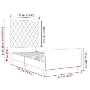 Postel s boxspringem s čelo Tmavě zelená 90 x 190 cm samet - obrázek 12