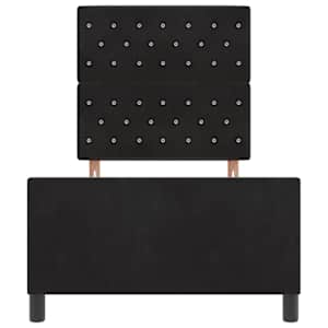 Postel s boxspringem s čelo Černá 90 x 200 cm samet - obrázek 7
