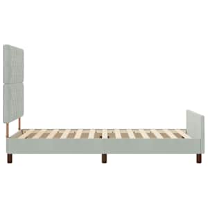 Postel s boxspringem s čelo Světle šedá 100 x 200 cm samet - obrázek 8