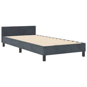 Postel s boxspringem s čelo Tmavě šedá 100 x 200 cm samet - obrázek 4