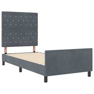 Postel s boxspringem s čelo Tmavě šedá 100 x 200 cm samet - obrázek 5