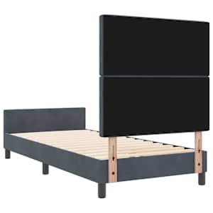 Postel s boxspringem s čelo Tmavě šedá 100 x 200 cm samet - obrázek 9
