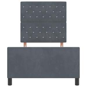 Postel s boxspringem s čelo Tmavě šedá 100 x 200 cm samet - obrázek 7
