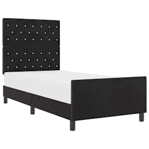Postel s boxspringem s čelo Černá 100 x 200 cm samet - obrázek 2