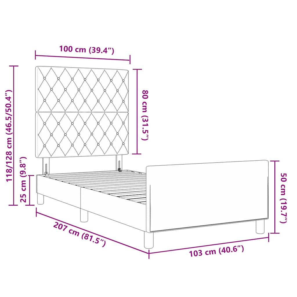 Postel s boxspringem s čelo Tmavě zelená 100 x 200 cm samet - obrázek 13