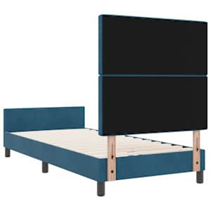 Postel s boxspringem s čelo Tmavě modrá 100 x 200 cm samet - obrázek 9