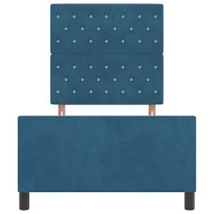 Postel s boxspringem s čelo Tmavě modrá 100 x 200 cm samet - obrázek 7
