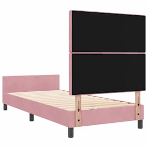 Postel s boxspringem s čelo Růžová 100 x 200 cm samet - obrázek 9