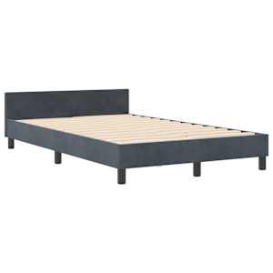 Postel s boxspringem s čelo Tmavě šedá 120 x 200 cm samet - obrázek 4