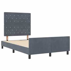 Postel s boxspringem s čelo Tmavě šedá 120 x 200 cm samet - obrázek 5