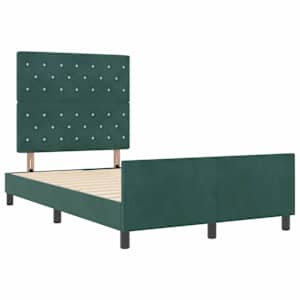 Postel s boxspringem s čelo Tmavě zelená 120 x 200 cm samet - obrázek 5