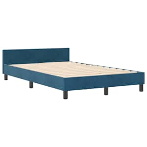 Postel s boxspringem s čelo Tmavě modrá 120 x 200 cm samet - obrázek 4