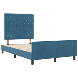Postel s boxspringem s čelo Tmavě modrá 120 x 200 cm samet - obrázek 5