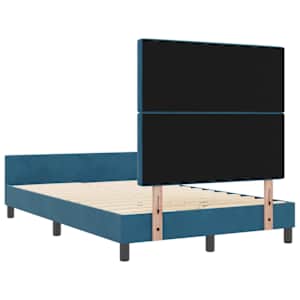 Postel s boxspringem s čelo Tmavě modrá 120 x 200 cm samet - obrázek 9