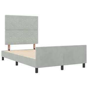 Postel s boxspringem s čelo Světle šedá 120 x 200 cm samet - obrázek 5