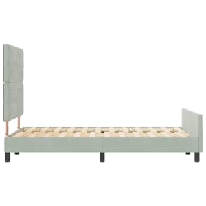 Postel s boxspringem s čelo Světle šedá 120 x 200 cm samet - obrázek 8