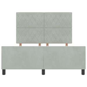 Postel s boxspringem s čelo Světle šedá 140 x 190 cm samet - obrázek 7