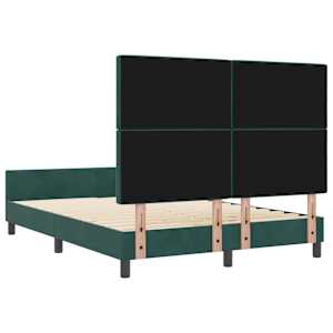 Postel s boxspringem s čelo Tmavě zelená 140 x 190 cm samet - obrázek 9