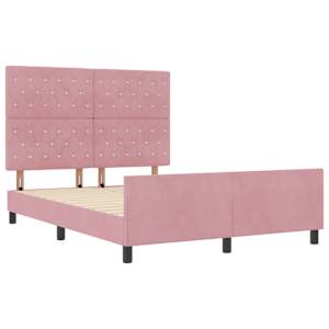 Postel s boxspringem s čelo Růžová 140 x 200 cm samet - obrázek 5