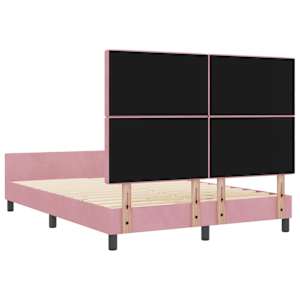 Postel s boxspringem s čelo Růžová 140 x 200 cm samet - obrázek 9