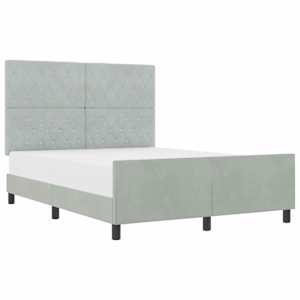 Postel s boxspringem s čelo Světle šedá 160 x 200 cm samet - obrázek 2