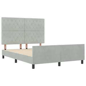 Postel s boxspringem s čelo Světle šedá 160 x 200 cm samet - obrázek 5