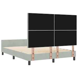 Postel s boxspringem s čelo Světle šedá 160 x 200 cm samet - obrázek 9