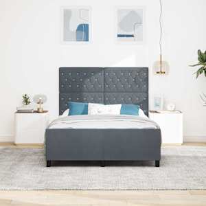 Postel s boxspringem s čelo Tmavě šedá 160 x 200 cm samet - obrázek 3