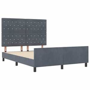 Postel s boxspringem s čelo Tmavě šedá 160 x 200 cm samet - obrázek 5