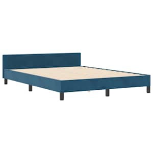 Postel s boxspringem s čelo Tmavě modrá 160 x 200 cm samet - obrázek 4