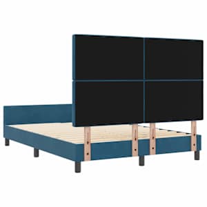 Postel s boxspringem s čelo Tmavě modrá 160 x 200 cm samet - obrázek 9