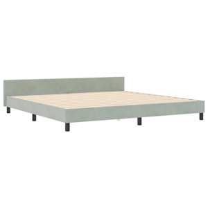 Postel s boxspringem s čelo Světle šedá 200 x 200 cm samet - obrázek 4