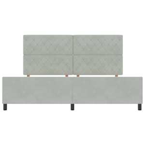 Postel s boxspringem s čelo Světle šedá 200 x 200 cm samet - obrázek 7