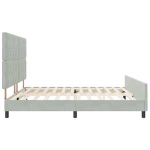 Postel s boxspringem s čelo Světle šedá 200 x 200 cm samet - obrázek 8