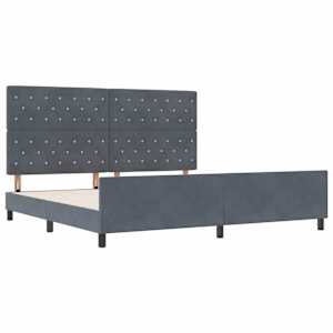 Postel s boxspringem s čelo Tmavě šedá 200 x 200 cm samet - obrázek 5
