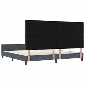 Postel s boxspringem s čelo Tmavě šedá 200 x 200 cm samet - obrázek 9