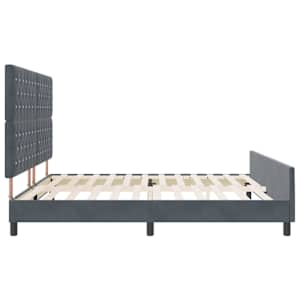 Postel s boxspringem s čelo Tmavě šedá 200 x 200 cm samet - obrázek 8