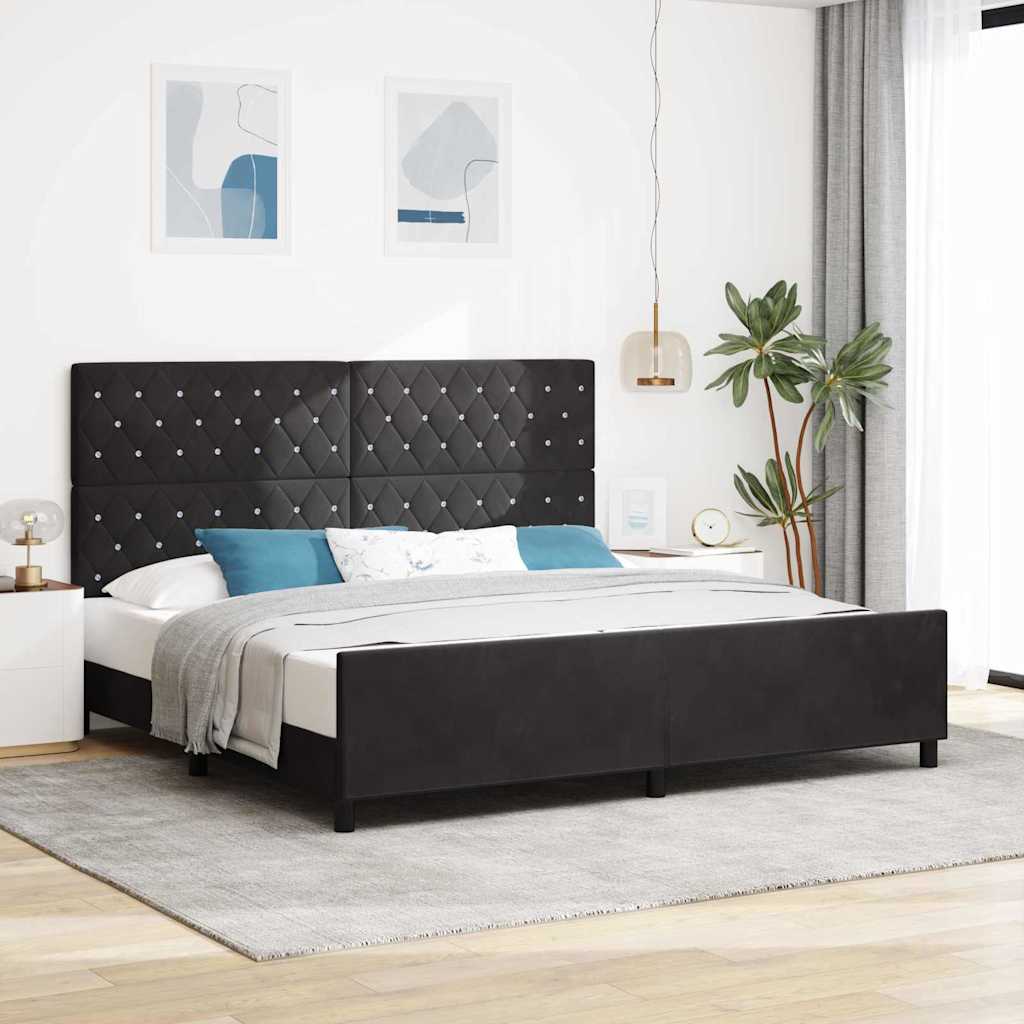Voodi Raam Must 200x200 cm Samet