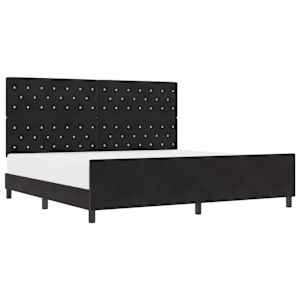 Postel s boxspringem s čelo Černá 200 x 200 cm samet - obrázek 2