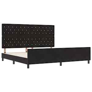 Postel s boxspringem s čelo Černá 200 x 200 cm samet - obrázek 5