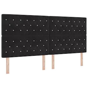 Postel s boxspringem s čelo Černá 200 x 200 cm samet - obrázek 6