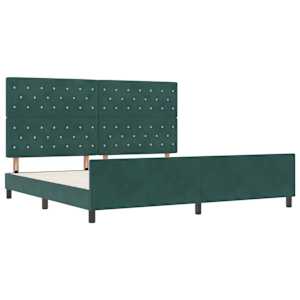 Postel s boxspringem s čelo Tmavě zelená 200 x 200 cm samet - obrázek 5