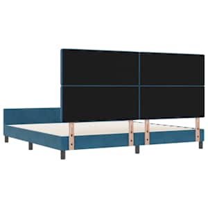Postel s boxspringem s čelo Tmavě modrá 200 x 200 cm samet - obrázek 8