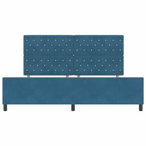 Postel s boxspringem s čelo Tmavě modrá 200 x 200 cm samet - obrázek 6