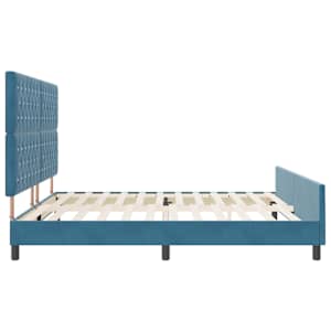 Postel s boxspringem s čelo Tmavě modrá 200 x 200 cm samet - obrázek 7