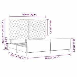 Postel s boxspringem s čelo Tmavě modrá 200 x 200 cm samet - obrázek 12