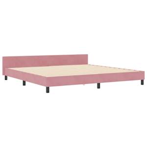 Postel s boxspringem s čelo Růžová 200 x 200 cm samet - obrázek 4