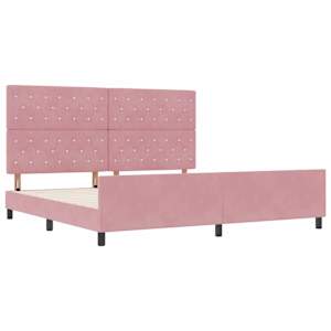 Postel s boxspringem s čelo Růžová 200 x 200 cm samet - obrázek 5