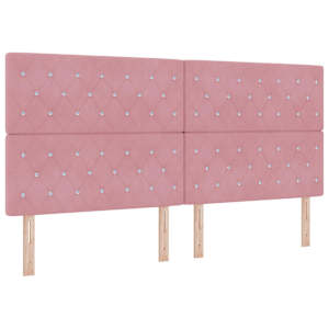 Postel s boxspringem s čelo Růžová 200 x 200 cm samet - obrázek 6
